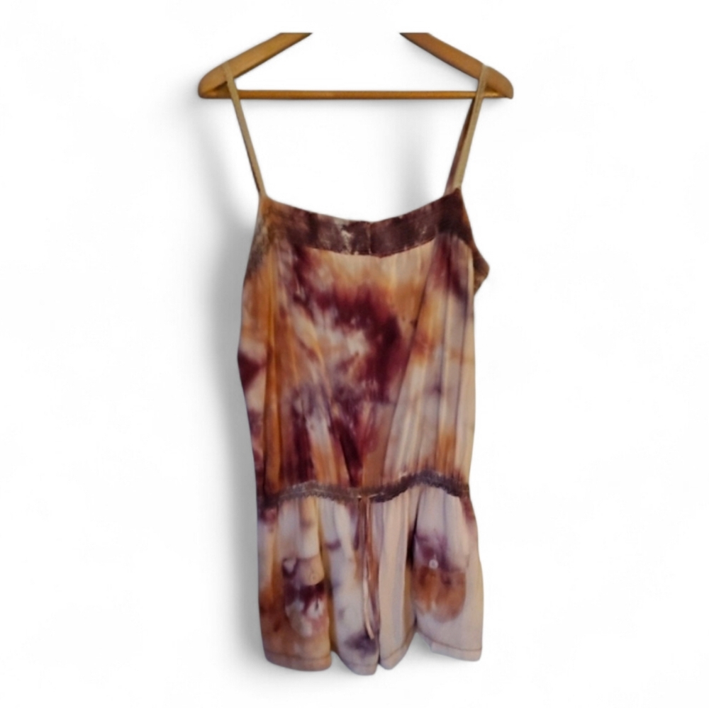 NWOT ANDREE Tie Dye Boho Embroidered Romper - Large
